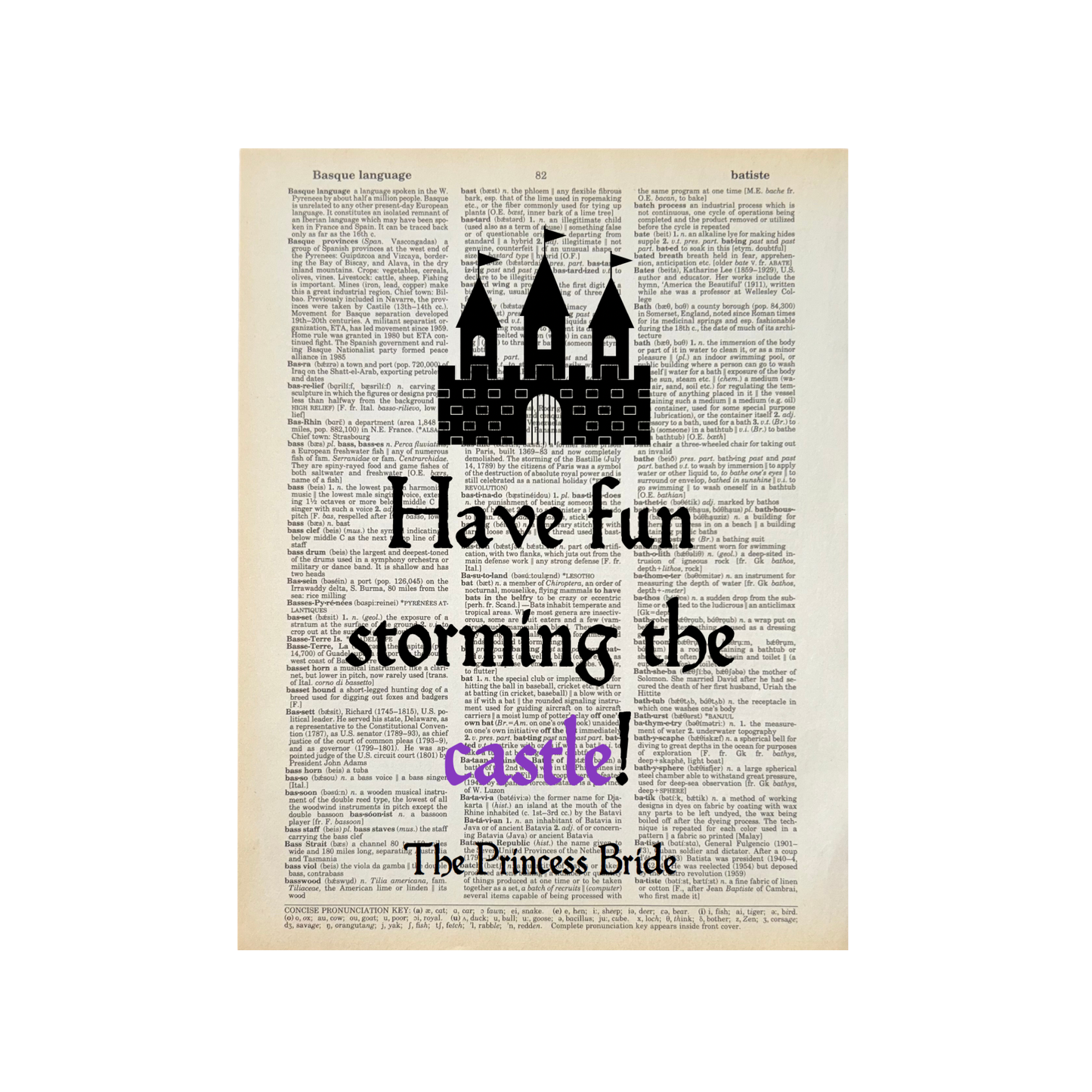 Have fun storming | Dictionary Print | Vintage Book Art