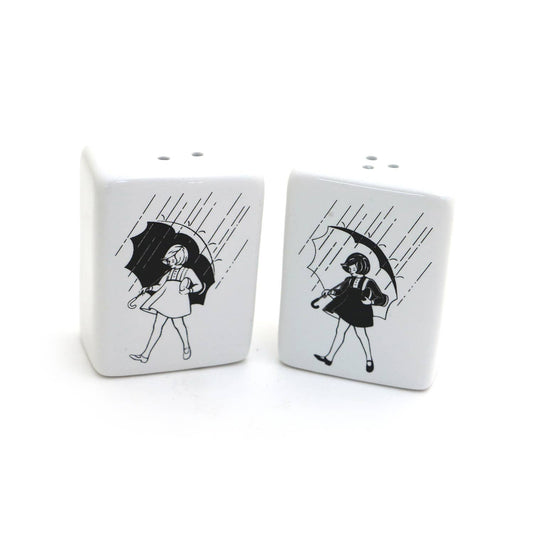 Morton's salt and pepper, vintage image on shakers