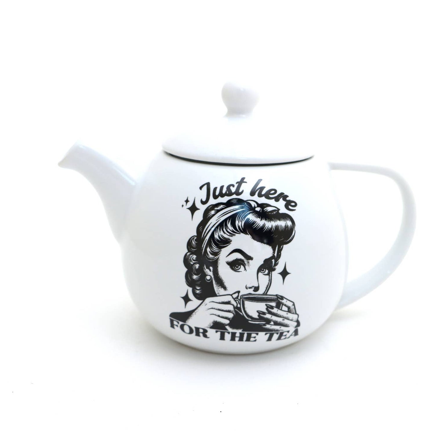 Spill the Tea round teapot, small teapot, funny tea gift