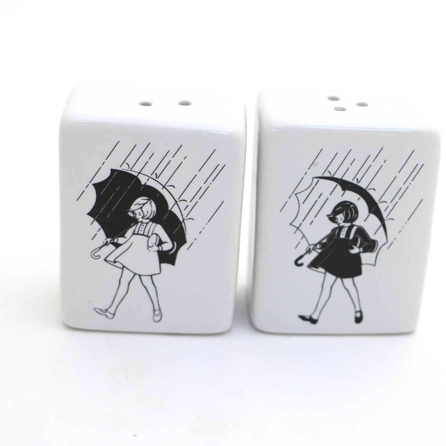 Morton's salt and pepper, vintage image on shakers