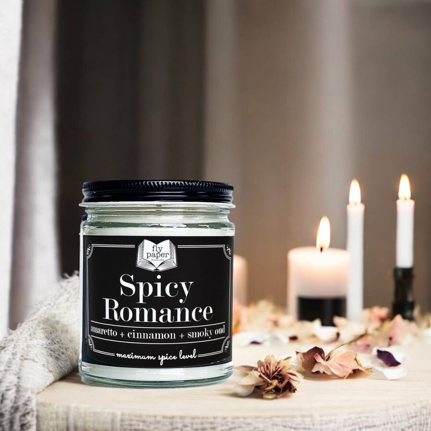 Spicy Romance 9 oz Candle Amaretto + Smoky Oud + Cinnamon