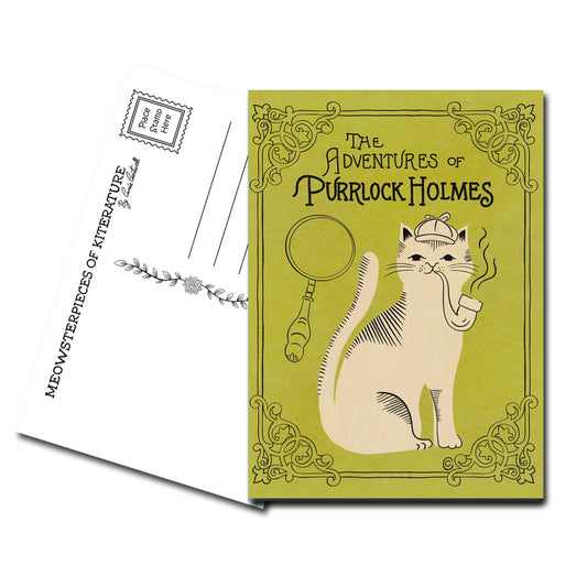 Postcard- Adventures of PURRlock Holmes Artist Illustration
