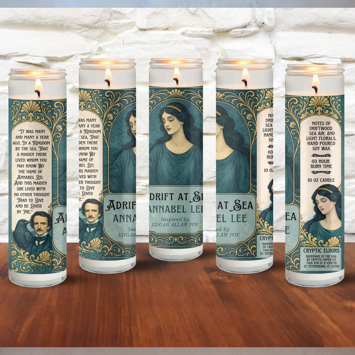 Edgar Allan Poe Annabel Lee Literary Handmade Scented Candle