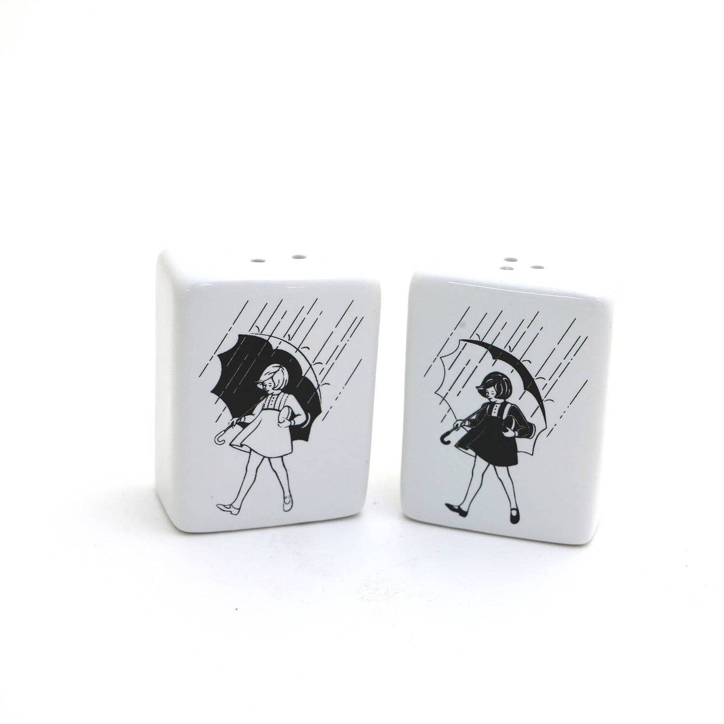 Morton's salt and pepper, vintage image on shakers