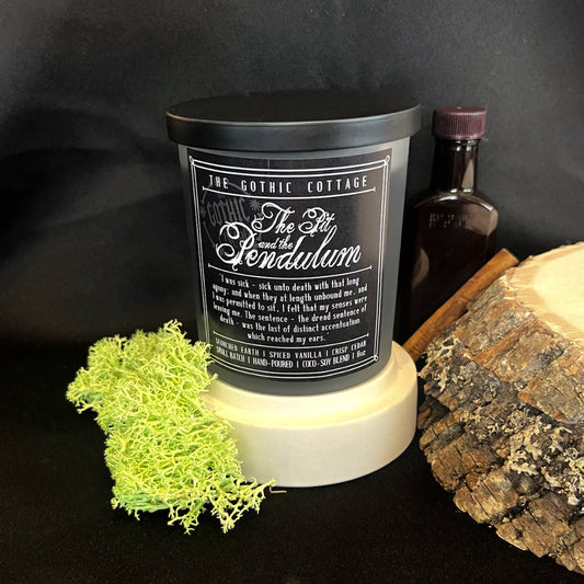 Cedar & Spice—8oz black candle | The Pit and the Pendulum