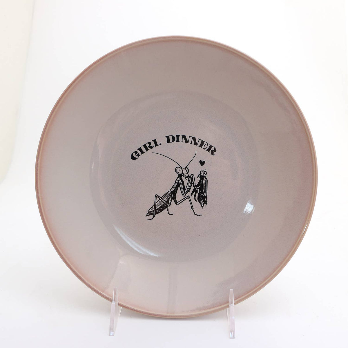 Girl Dinner snack bowl, large pink cute serving bowl
