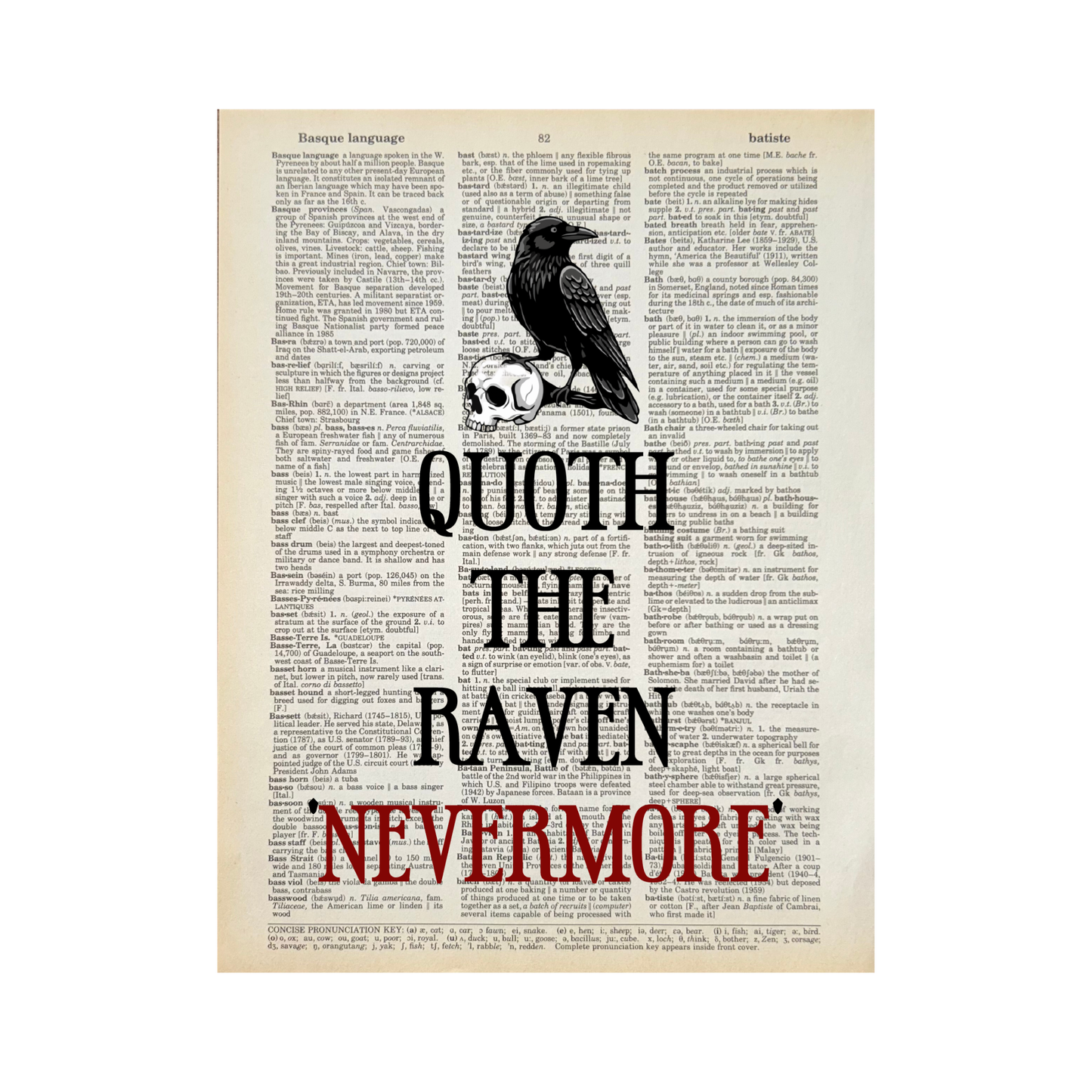 Quoth the Raven  | Dictionary Print | Book Art