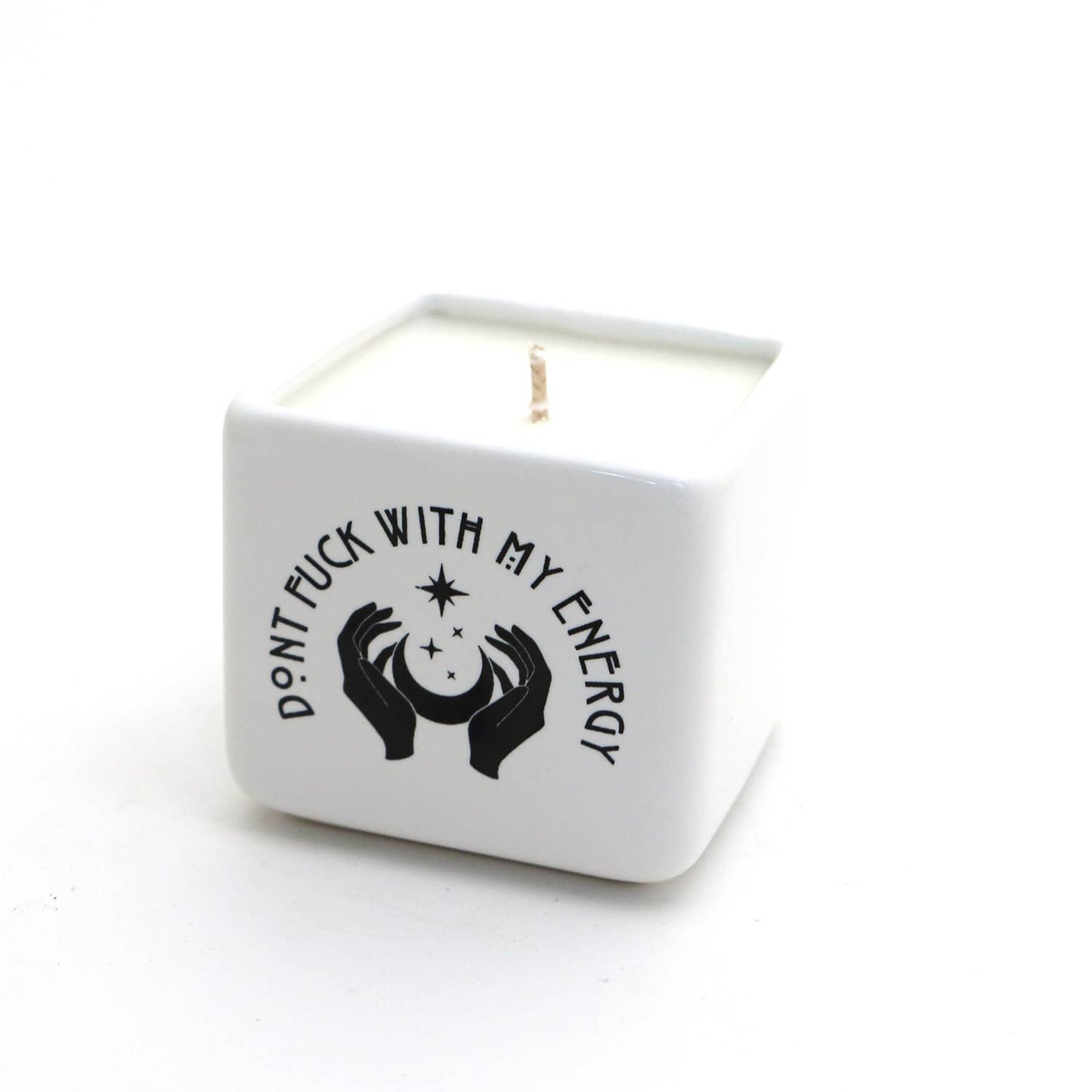 Hand poured 8oz soy unscented candle, Don't F With My Energy