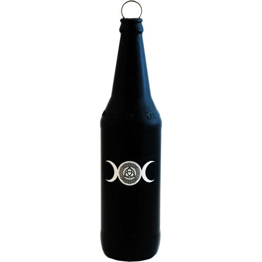 Glass Smoking Bottle Incense Burner - Celtic Triple Moon