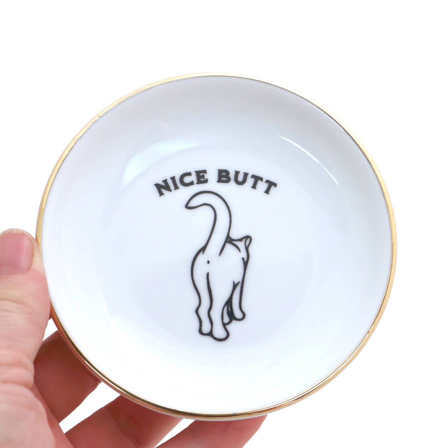 Cat Butt Ring Dish with 22k Gold Accents