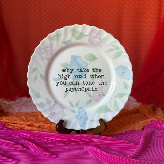 Upcycled Funny Plates, Psychopath, Gift Shop, Tourist
