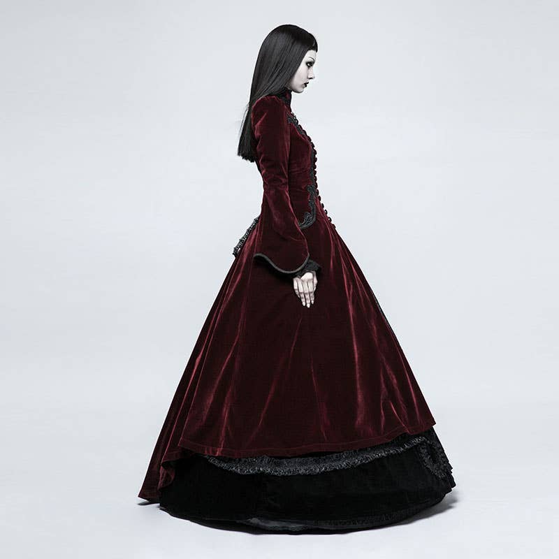 Y776 - Gothic Palace Swallow Tail Long Dress