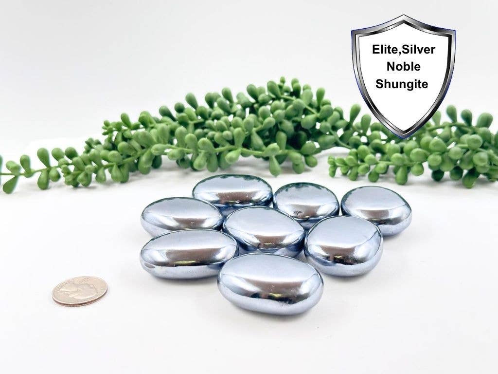 Elite, Noble, or Silver Shungite Palm Stones (45x35x15mm)