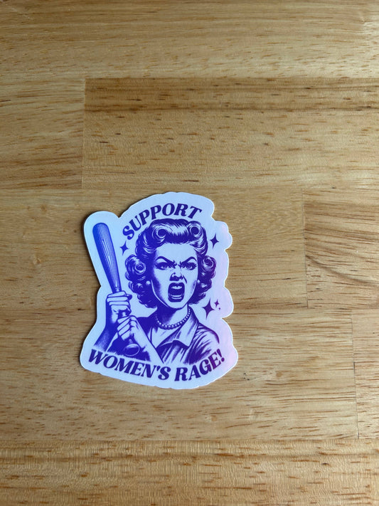 Funny Sticker "Support Women's Rage"