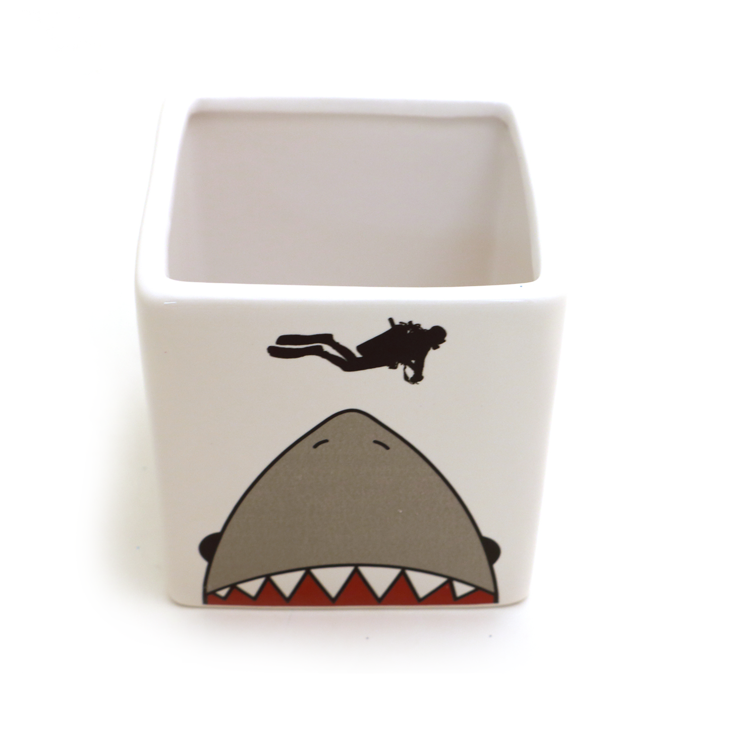 Shark, scuba diver, JAWS indoor planter, candle holder