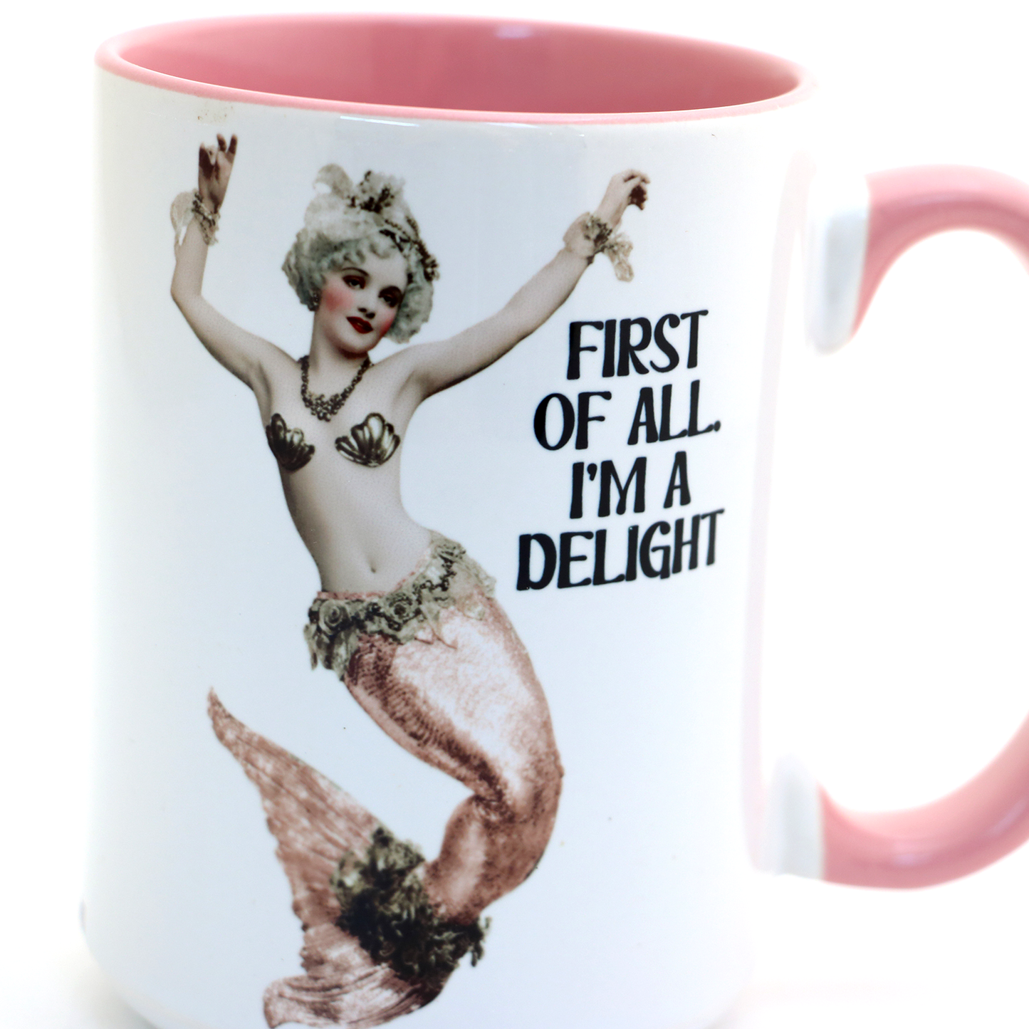 Delightful Mermaid mug, funny coastal nautical gift, 15 oz