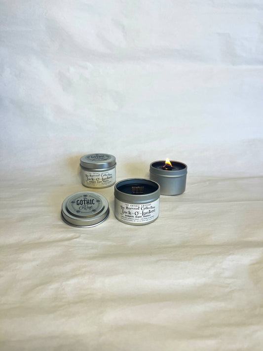 Pumpkin & Bonfire—1.8oz black candle | Jack-O'-Lantern