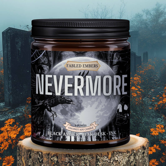 NEVERMORE gothic book lovers candle