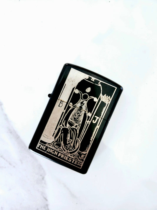 High Priestess Tarot Flip Top Metal Windproof Lighter