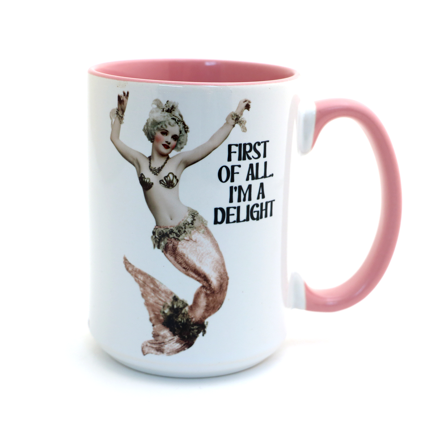 Delightful Mermaid mug, funny coastal nautical gift, 15 oz