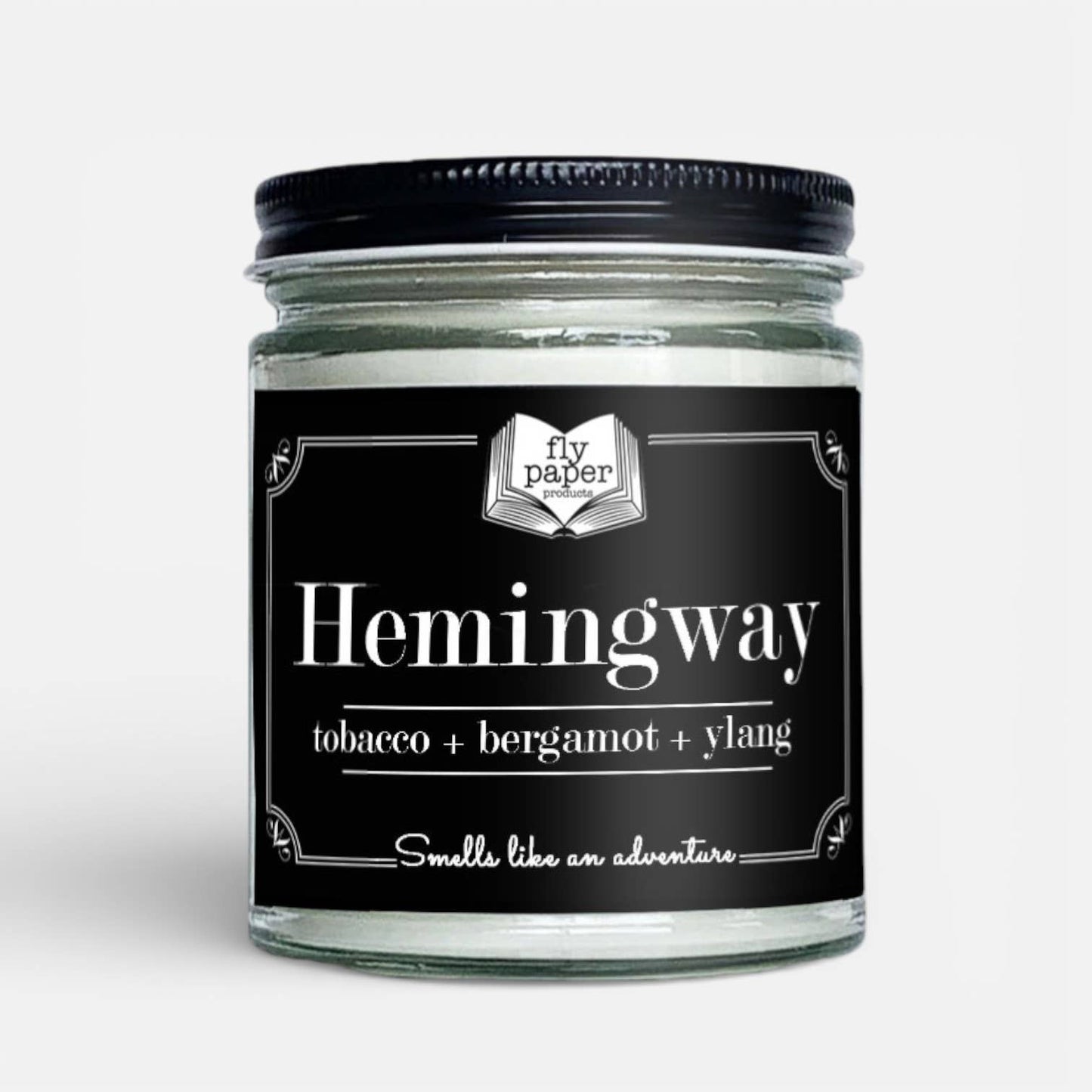 Hemingway 9oz Glass Candle Tobacco + Bergamot + Ylang