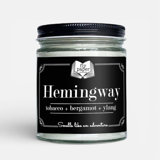 Hemingway 9oz Glass Candle Tobacco + Bergamot + Ylang