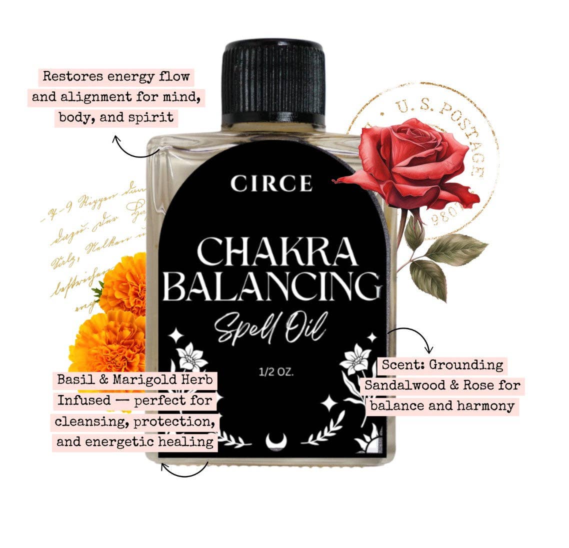 Chakra Balancing Spell Oil - Energy Alignment