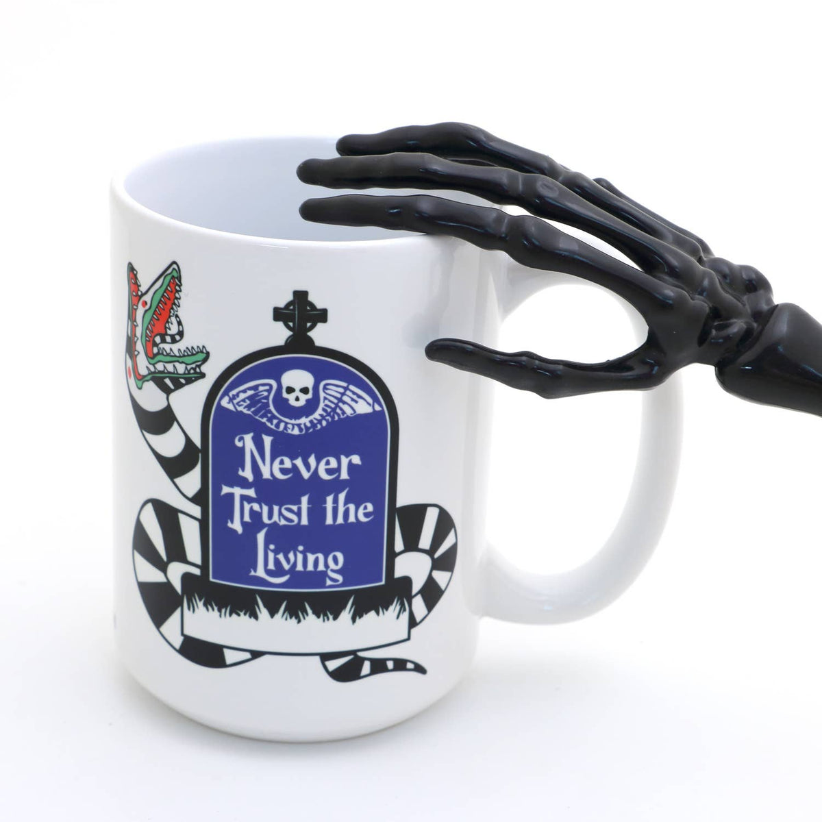 Beetlejuice Mug, Sandworm, Never Trust The Living
