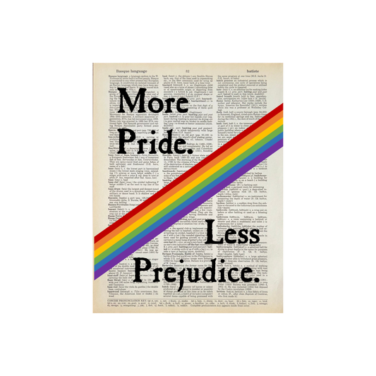 More Pride Less Prejudice | Dictionary | Vintage Book Art