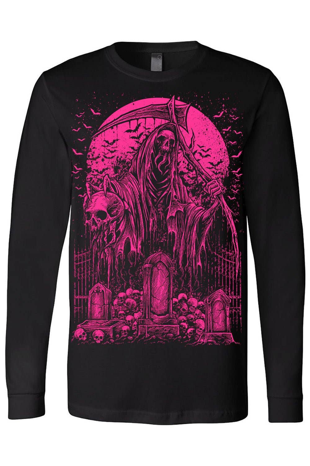 Graveyard Grim Reaper T-shirt [PINK]
