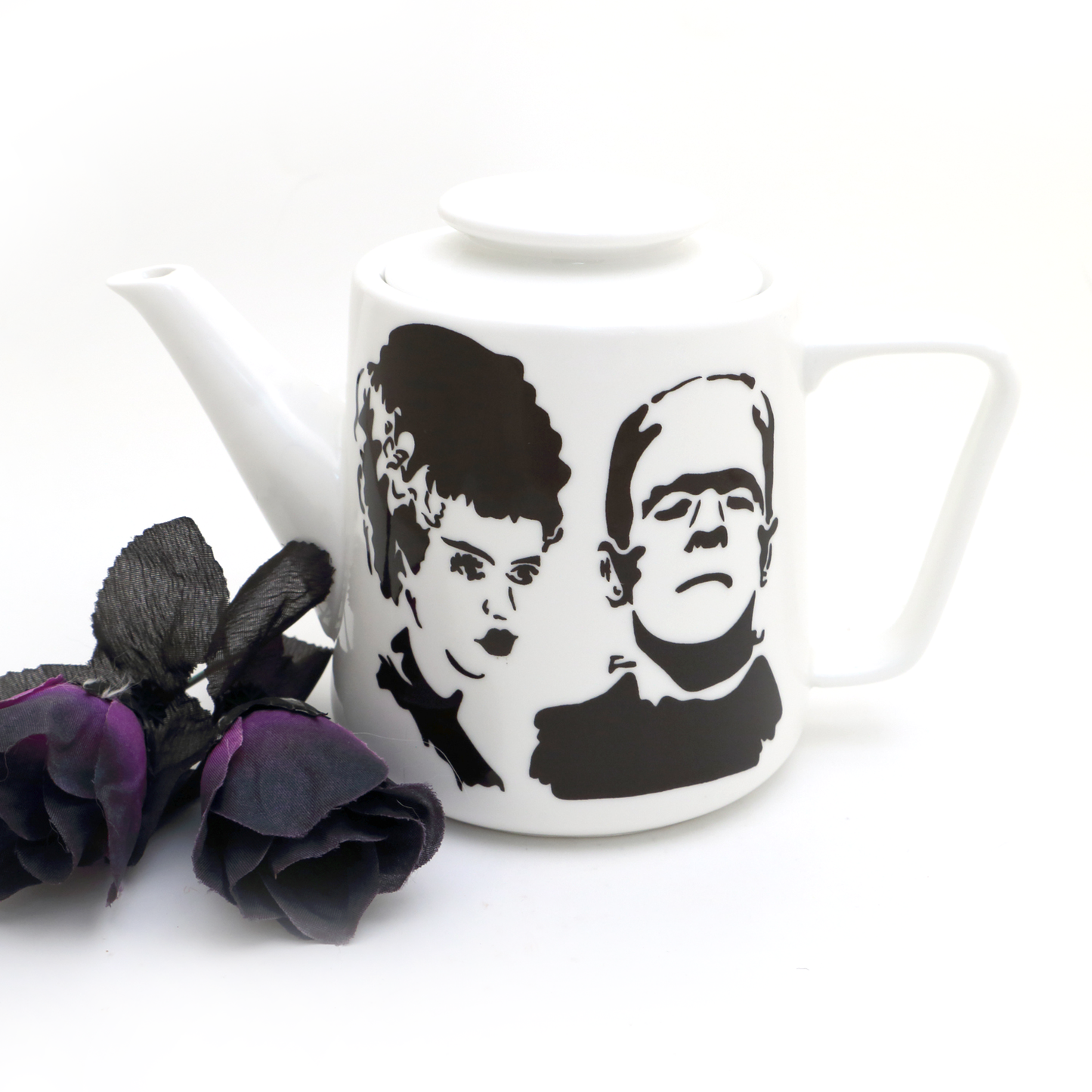 Frankenstein and Bride porcelain teapot, Made for each other