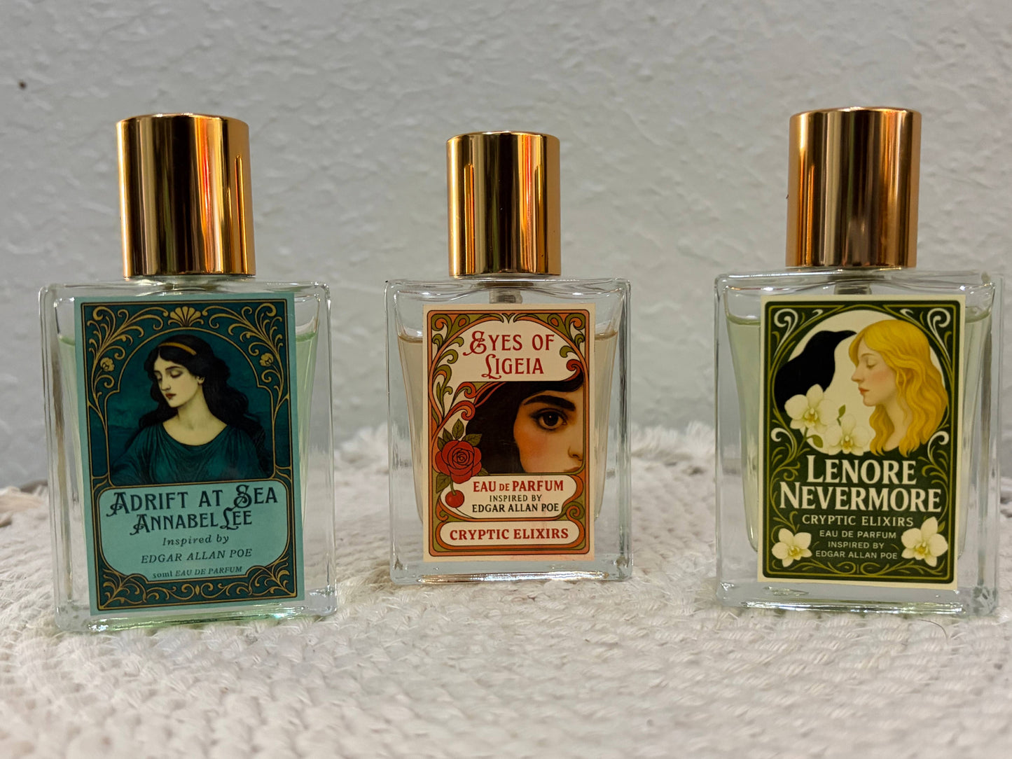 All 3 Women of Edgar Allan Poe Literary Perfume Collection 