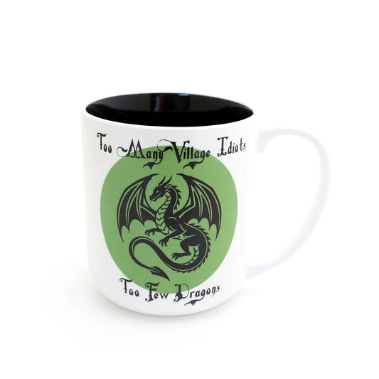 Too Few Dragons, Remain Whimsical mug, large ceramic funny