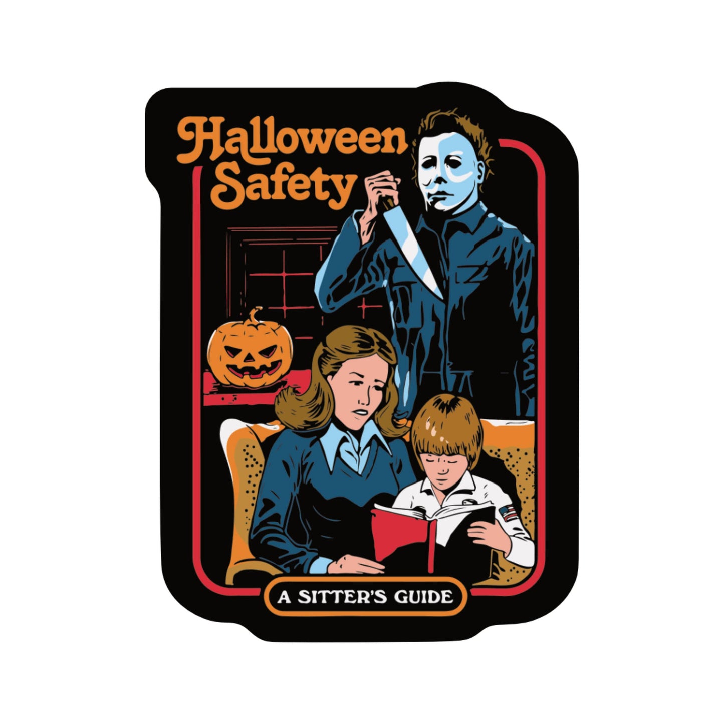Halloween Retro Horror Safety High Quality Vinyl Sticker