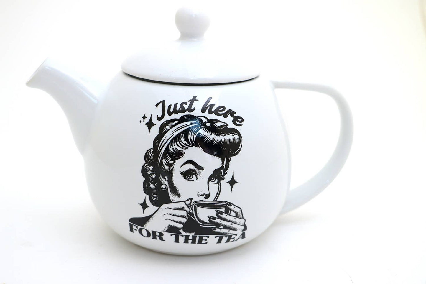 Spill the Tea round teapot, small teapot, funny tea gift