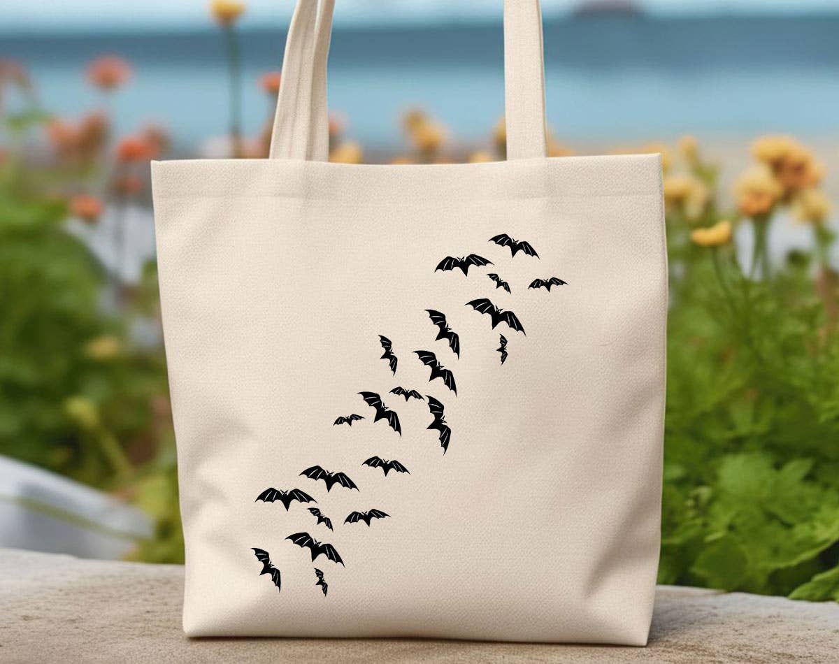 Bats Flying Halloween Vampire Dracula Horror Tote Bag